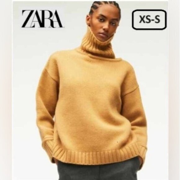 Zara - Women's Merino Wool Cut Outs Limited Edition Sweater - Brown. Size: XS-S. - Picture 3 of 16